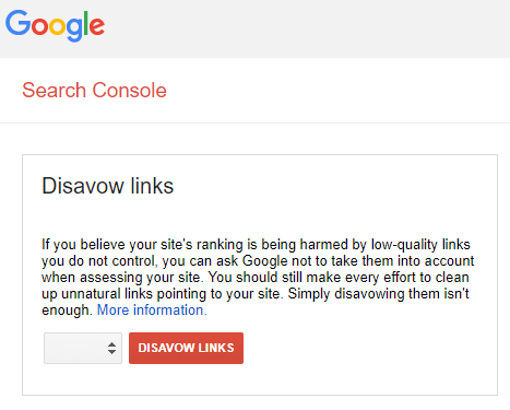 Google Disavow Link Tool