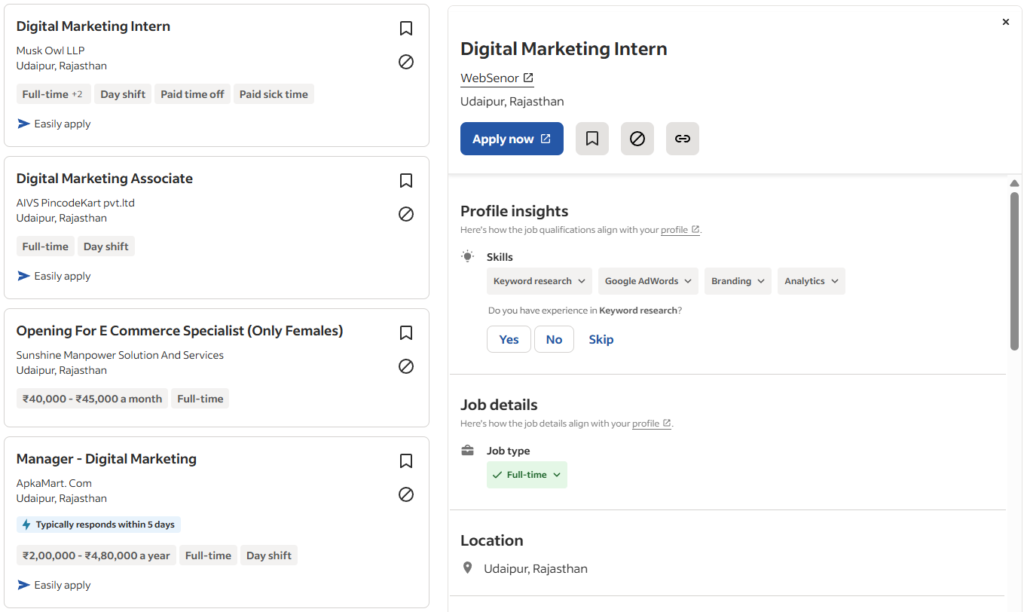 Current Jobs Opening in Digital Marketing