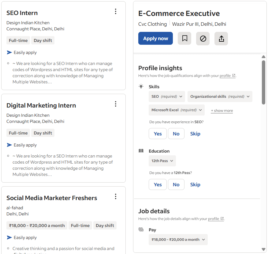 Current jobs openings